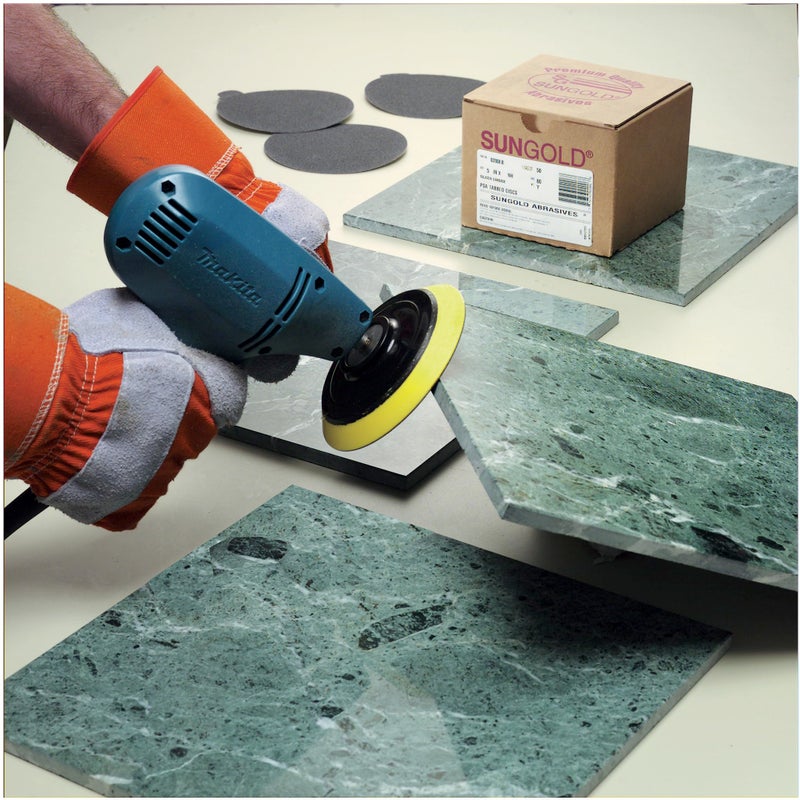 Sungold Abrasives أقراص صنفرة سيلكون كاربيد 5" 120 حبيبة من صنغولد أبرسيفز 020082 للحجر والزجاج والرخام، عبوة-50 - Image 4